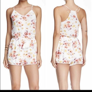 House of Harlow 1960 X Revolve XS Floral Eyelet Romper Jumpsuit One-Piece Boho